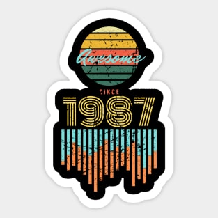 Awesome Since 1987 Vintage 33rd Birthday Sticker